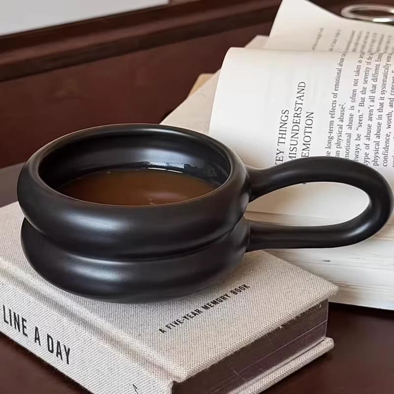 TAZA DE CERAMICA 250ML DISEÑO BUBBA DARK ASA REDONDA PARA CAFE - 5