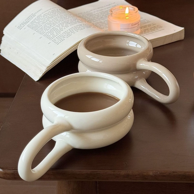 TAZA DE CERAMICA PARA CAFE  Y TE  BUBBA CREME 250 ML - 5
