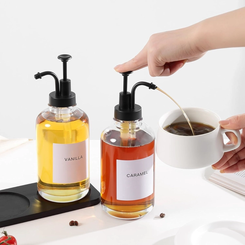 SET DE 2 DISPENSADORES DE VIDRIO PARA JABON LUXE COLOR NEGRO 500 ML - 1