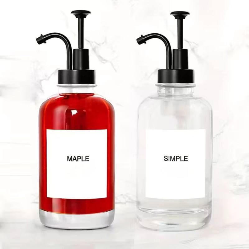 SET DE 2 DISPENSADORES DE VIDRIO PARA JABON LUXE COLOR NEGRO 500 ML - 2
