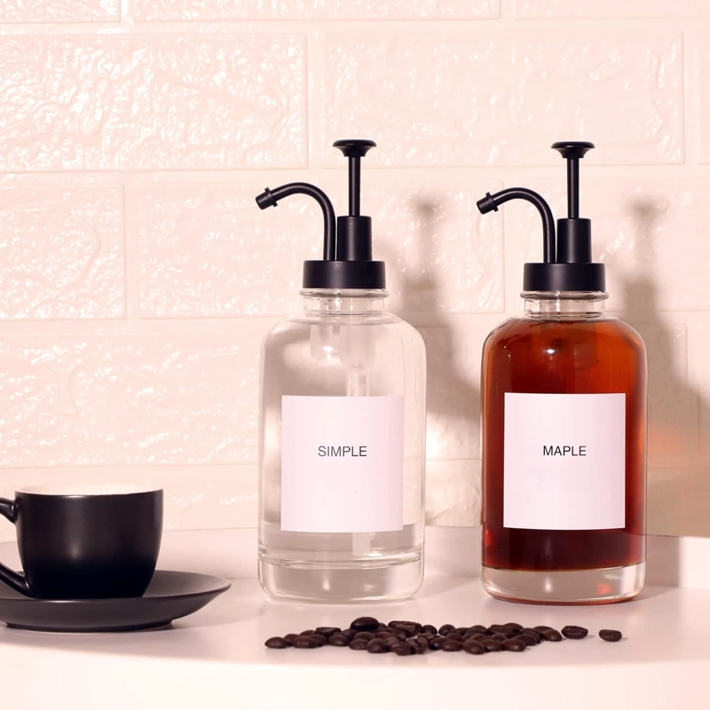 SET DE 2 DISPENSADORES DE VIDRIO PARA JABON LUXE COLOR NEGRO 500 ML - 5