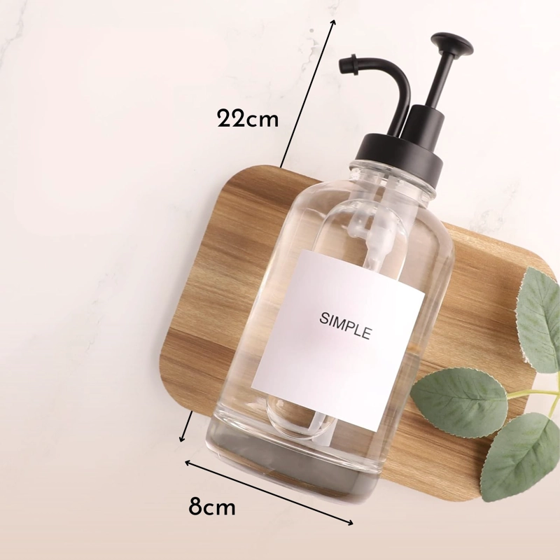 SET DE 2 DISPENSADORES DE VIDRIO PARA JABON LUXE COLOR NEGRO 500 ML - 7