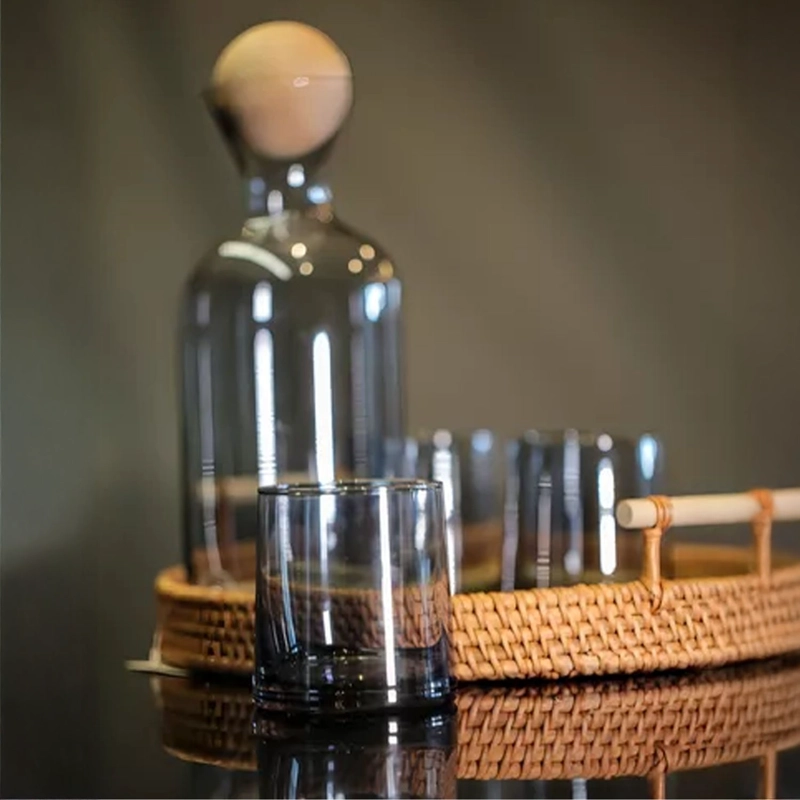 SET JARRA DECANTADORA CON VASOS DE VIDRIO GRIS (4 UNIDADES) - 5