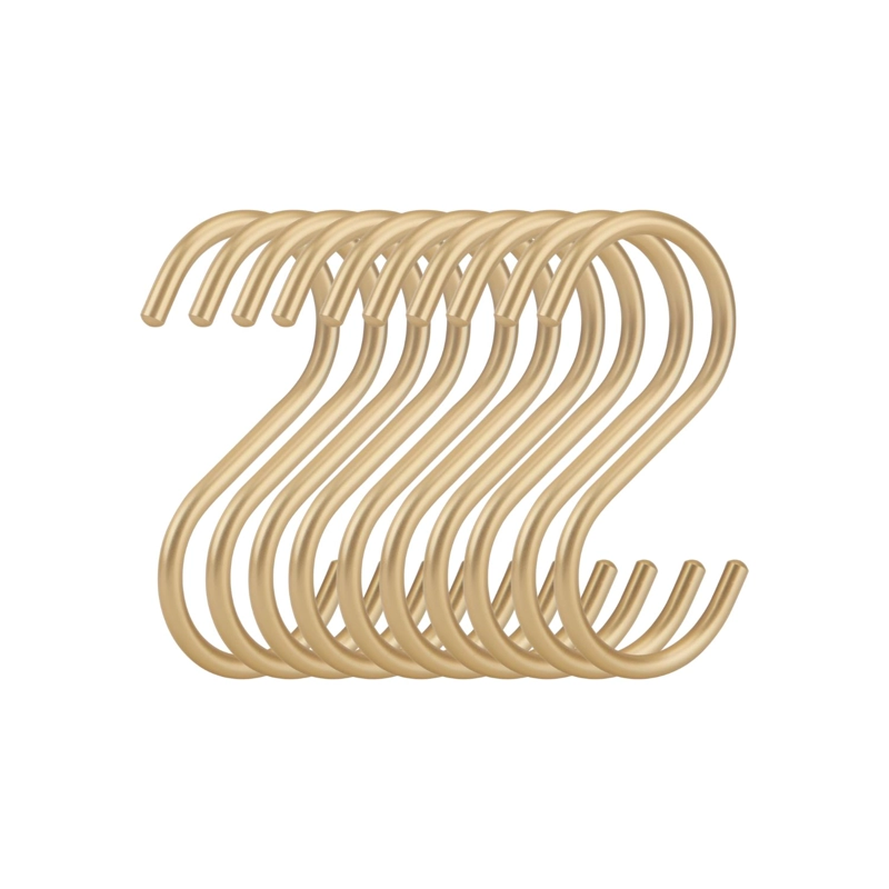 SET DE 10 GANCHOS EN FORMA DE S DE ALUMINIO DORADO 110X55 MM - 9