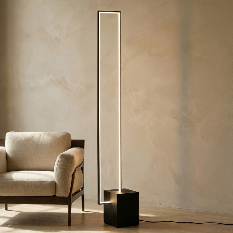LAMPARA DE PIE LED RECTANGULAR 3 TIPOS DE LUZ LIVING - 1