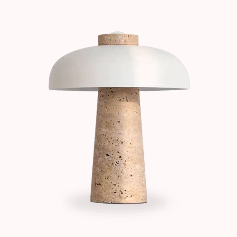 LAMPARA DE MESA LED EN PIEDRA TRAVERTINO - 6