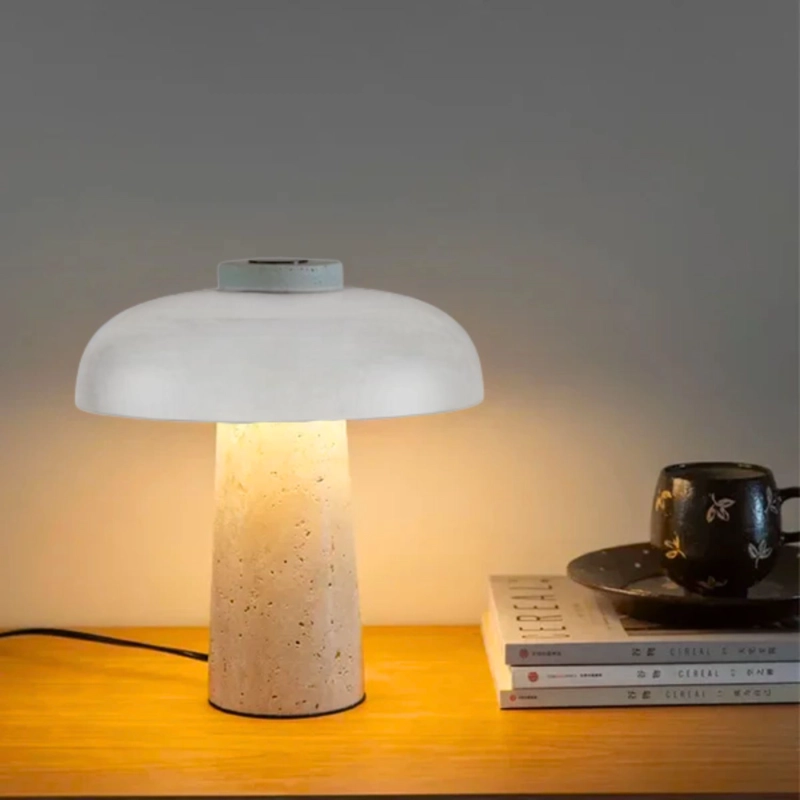 LAMPARA DE MESA LED EN PIEDRA TRAVERTINO - 8