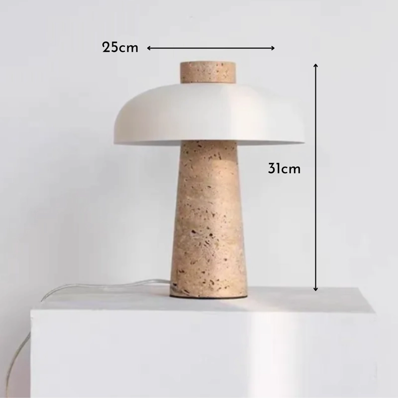 LAMPARA DE MESA LED EN PIEDRA TRAVERTINO - 9