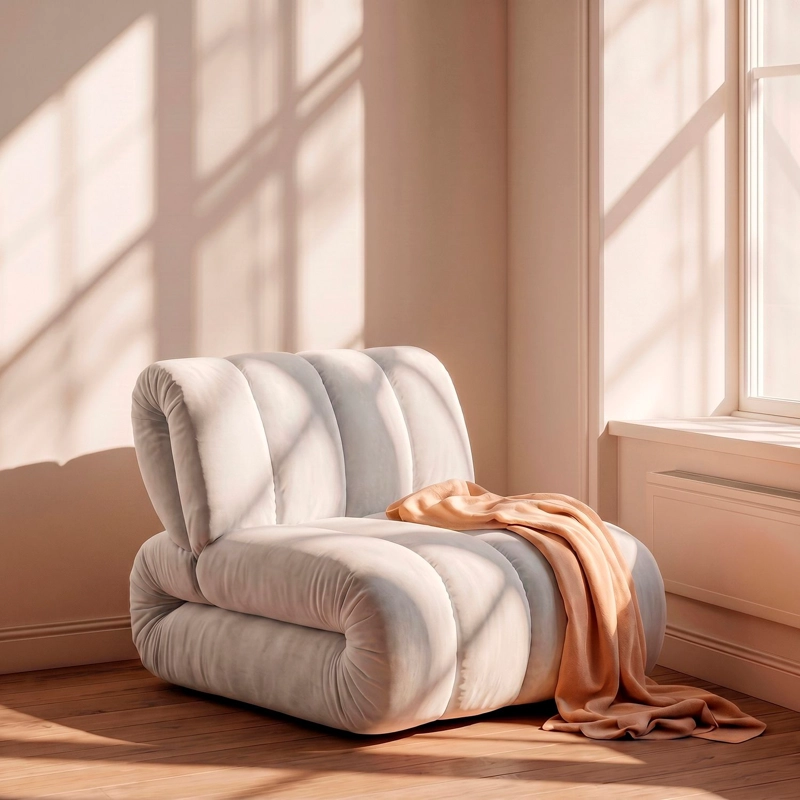 POLTRONA ESTILO MODERNO NORDICA BLANCA - 3