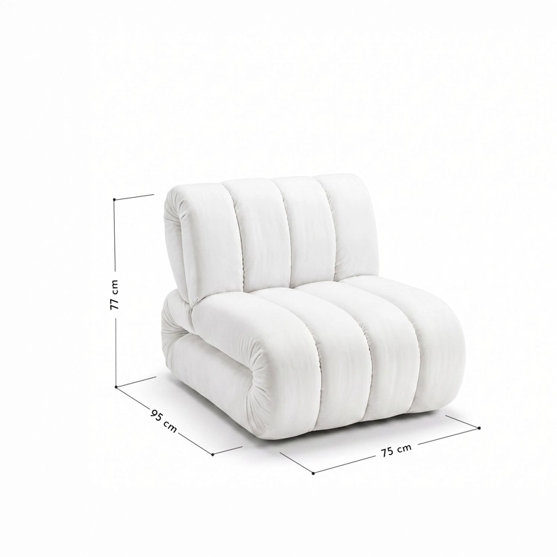POLTRONA ESTILO MODERNO NORDICA BLANCA - 5