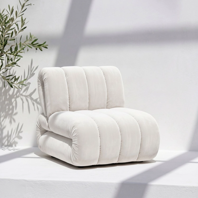 POLTRONA ESTILO MODERNO NORDICA BLANCA - 6