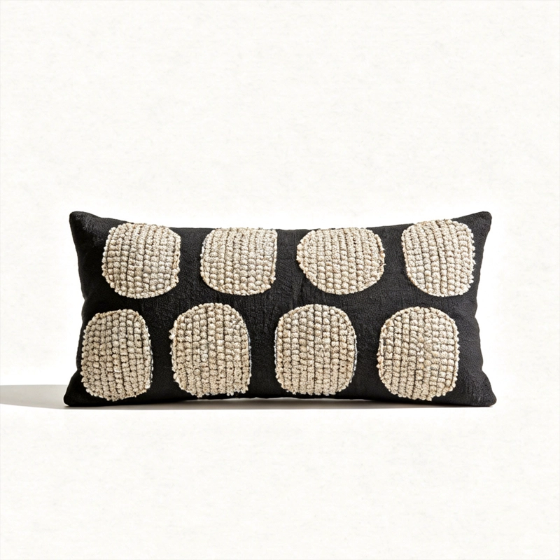 COJIN RECTANGULAR DE LINO DOTS - 2