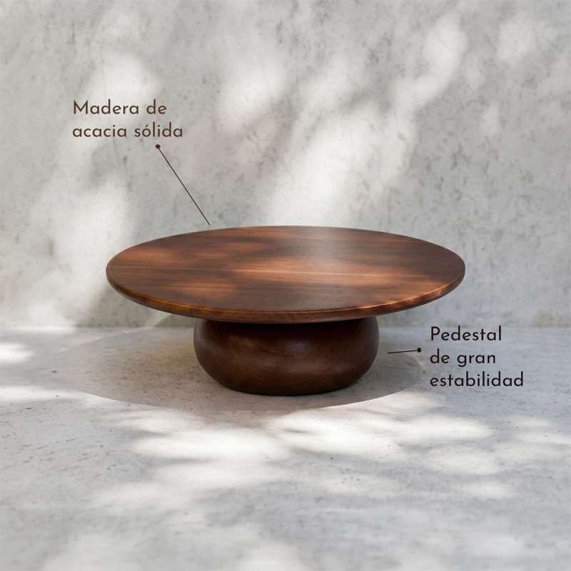BANDEJA ELEVADA DE MADERA DE ACACIA LOW - 4