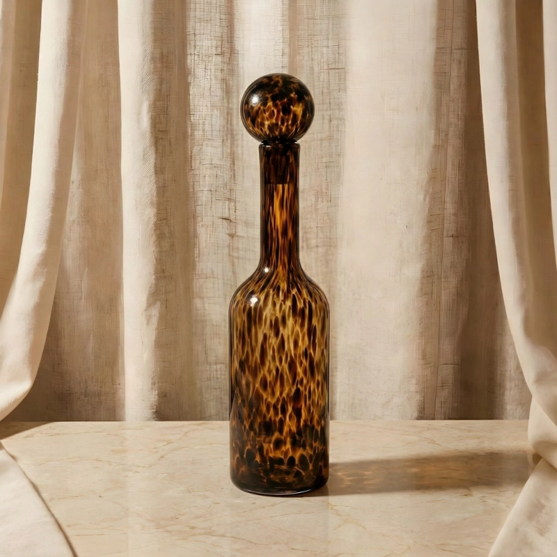 BOTELLA DECANTADORA DE VIDRIO CAREY ANIMAL PRINT DE 52 CM - 1
