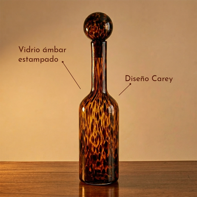 BOTELLA DECANTADORA DE VIDRIO CAREY ANIMAL PRINT DE 52 CM - 4