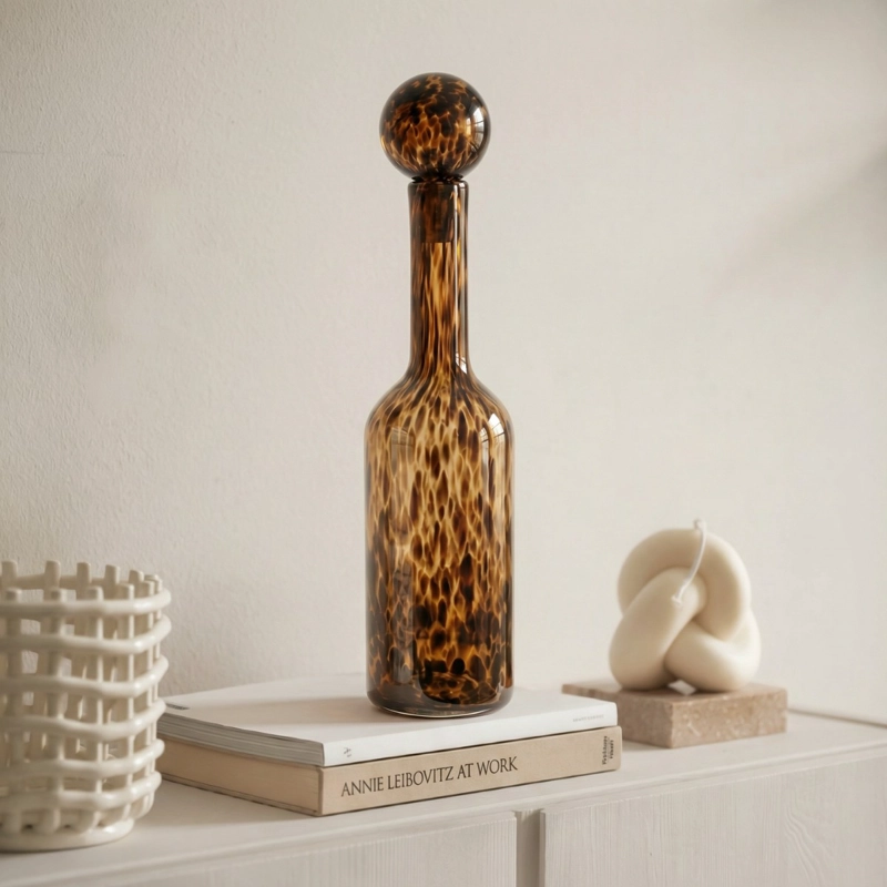 BOTELLA DECANTADORA DE VIDRIO CAREY ANIMAL PRINT DE 52 CM - 5