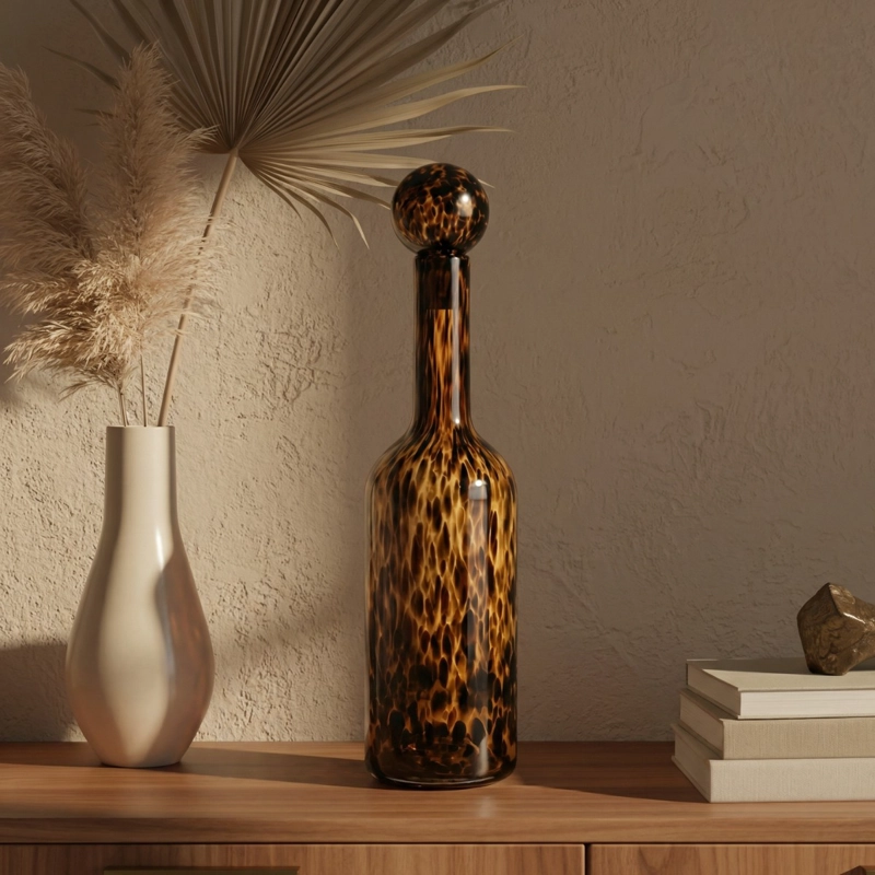 BOTELLA DECANTADORA DE VIDRIO CAREY ANIMAL PRINT DE 52 CM - 6