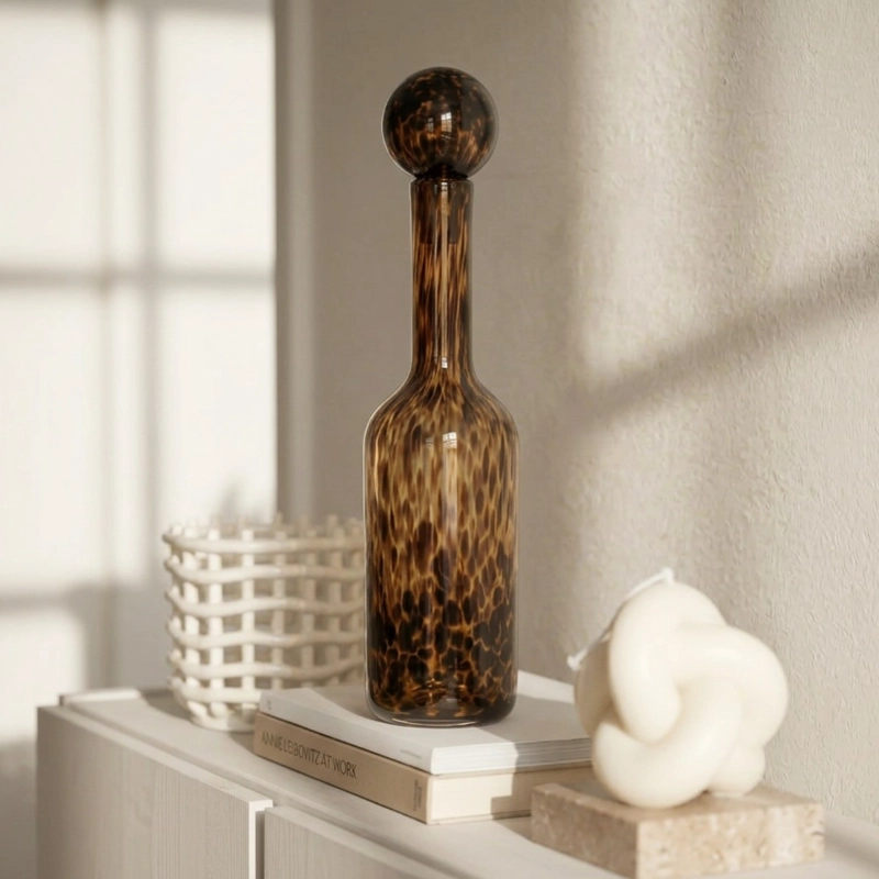 BOTELLA DECANTADORA DE VIDRIO CAREY ANIMAL PRINT DE 52 CM - 8