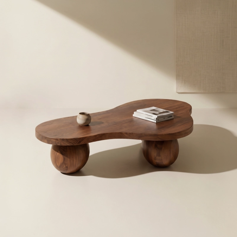 MESA DE CENTRO DE MADERA CON FORMA DE  SPHERE - 1