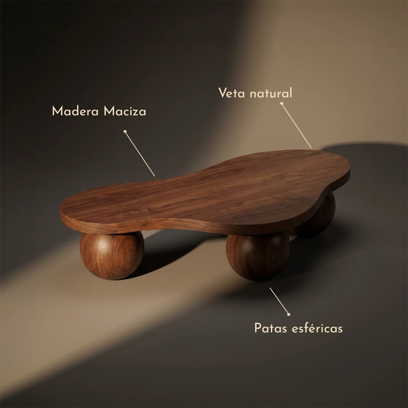 MESA DE CENTRO DE MADERA CON FORMA DE  SPHERE - 4