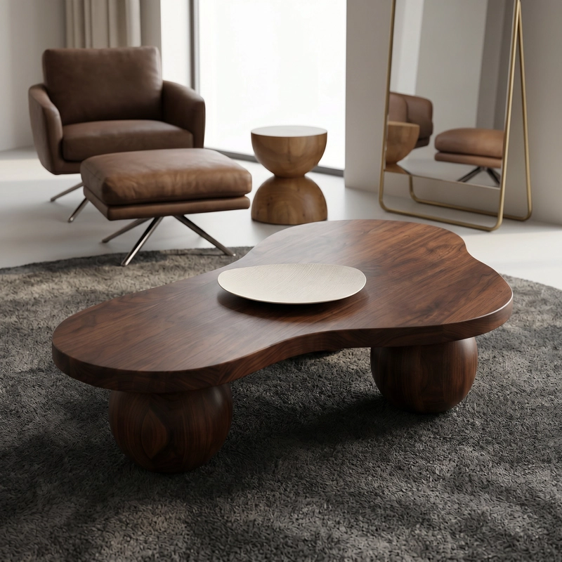 MESA DE CENTRO DE MADERA CON FORMA DE  SPHERE - 5