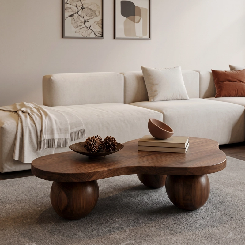 MESA DE CENTRO DE MADERA CON FORMA DE  SPHERE - 6