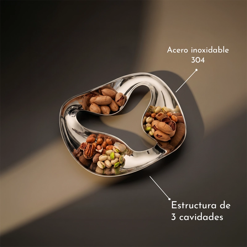 BANDEJA DECORATIVA INFINITY PLATEADA - 4