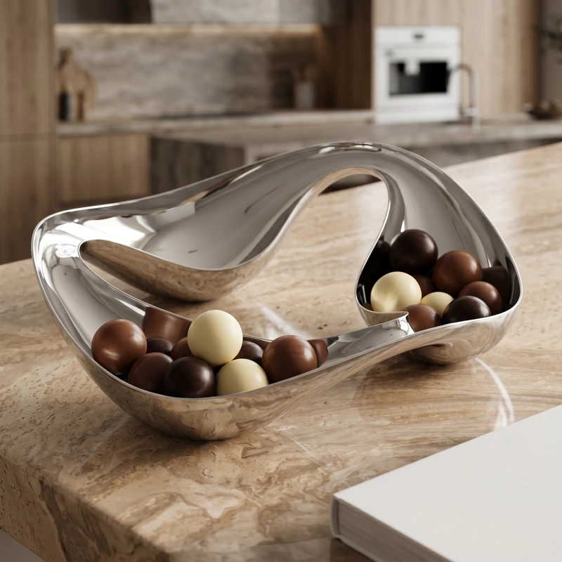 BANDEJA DECORATIVA INFINITY PLATEADA - 6