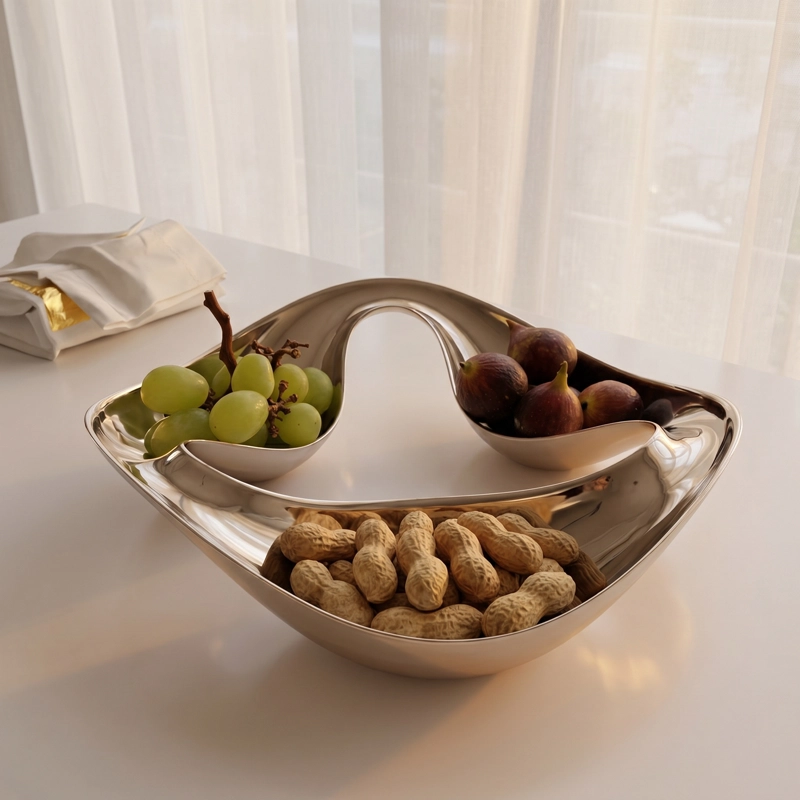 BANDEJA DECORATIVA INFINITY PLATEADA - 7