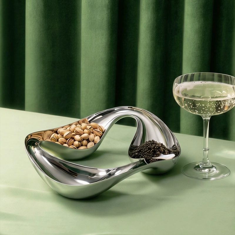BANDEJA DECORATIVA INFINITY PLATEADA - 8