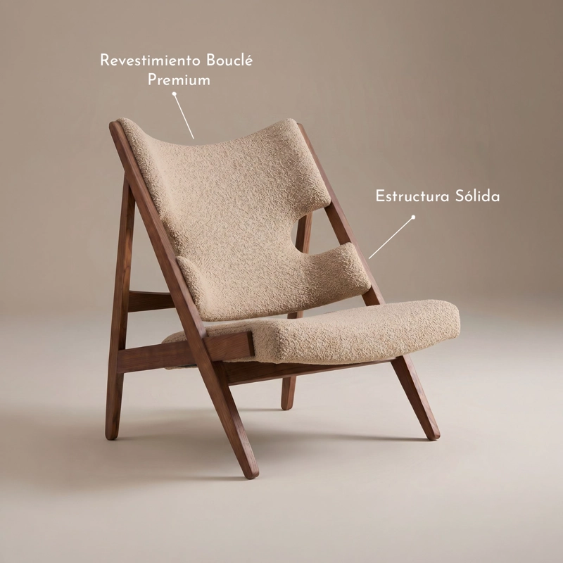 SITIAL DE MADERA SHERPA ARENA POLTRONA DISEÑO ESTILO JAPANDI NORDICO - 3