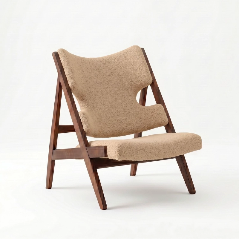 SITIAL DE MADERA SHERPA ARENA POLTRONA DISEÑO ESTILO JAPANDI NORDICO - 4