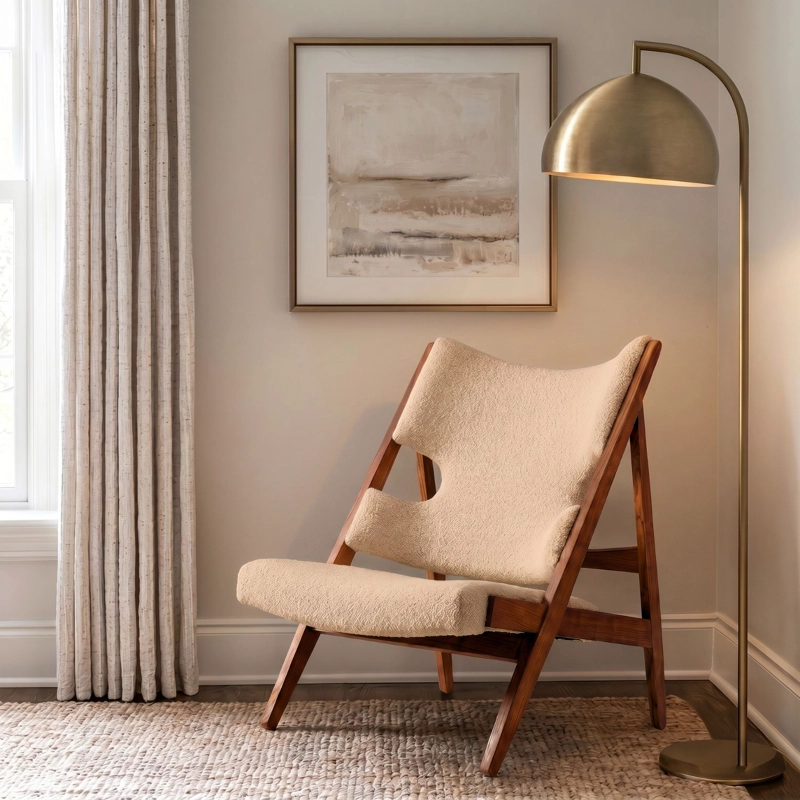 SITIAL DE MADERA SHERPA ARENA POLTRONA DISEÑO ESTILO JAPANDI NORDICO - 5