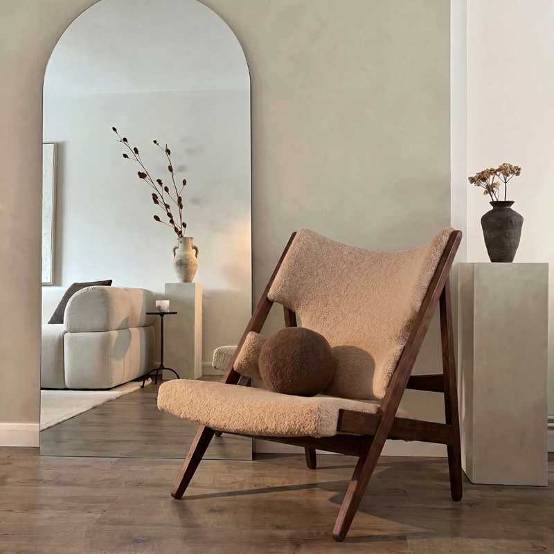 SITIAL DE MADERA SHERPA ARENA POLTRONA DISEÑO ESTILO JAPANDI NORDICO - 6