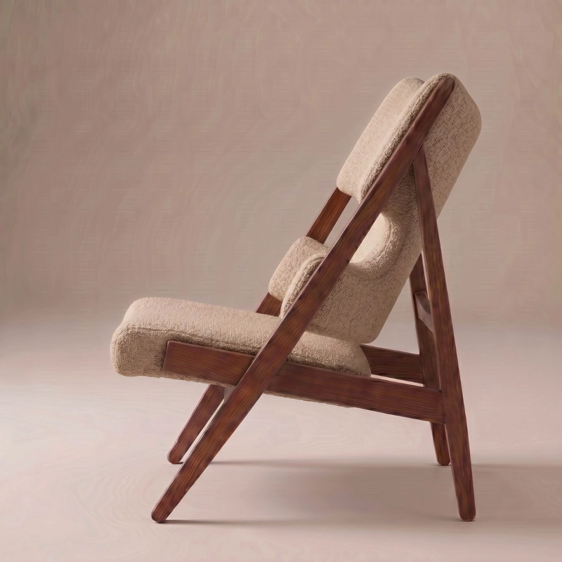 SITIAL DE MADERA SHERPA ARENA POLTRONA DISEÑO ESTILO JAPANDI NORDICO - 8