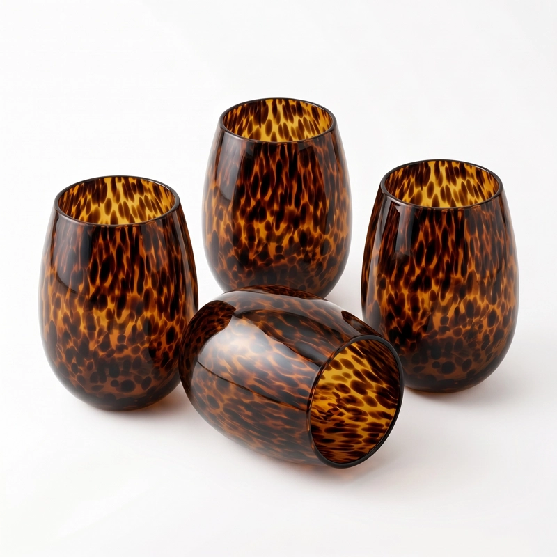 SET DECORATIVA DE 4 VASOS DE VIDRIO CAREY - 7