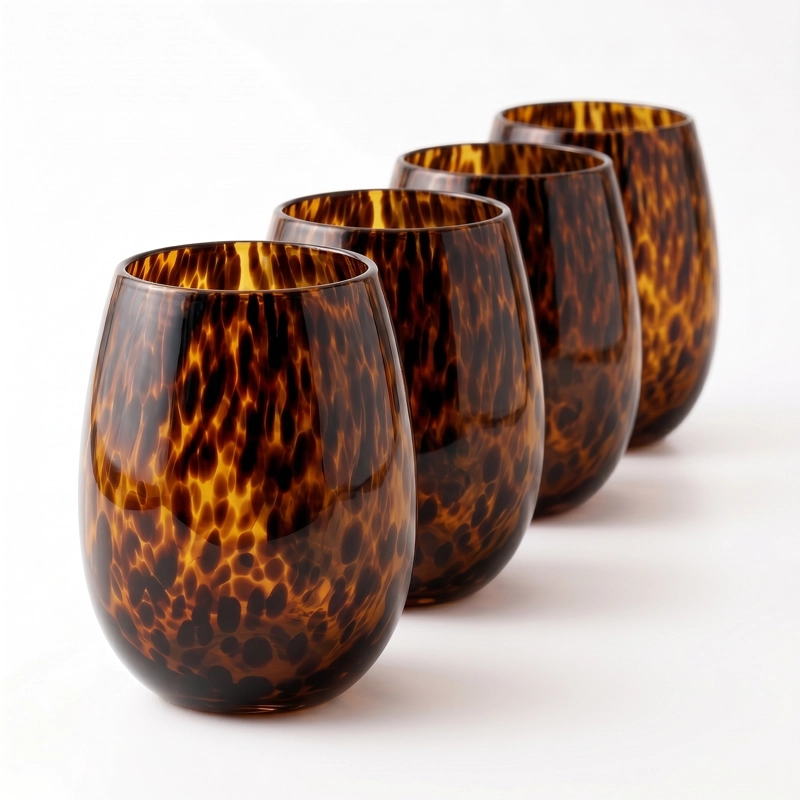 SET DECORATIVA DE 4 VASOS DE VIDRIO CAREY - 8
