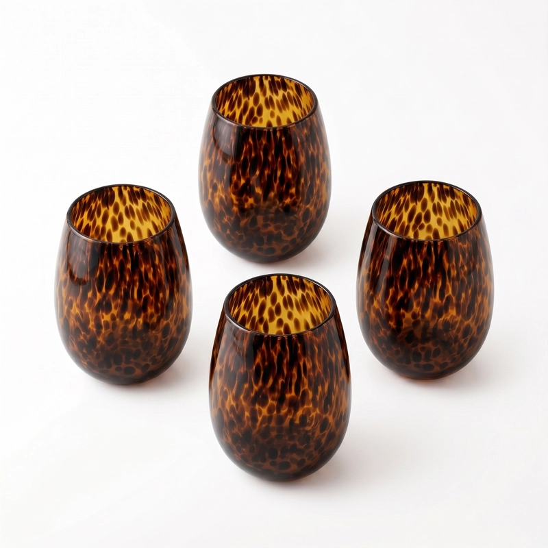 SET DECORATIVA DE 4 VASOS DE VIDRIO CAREY - 9