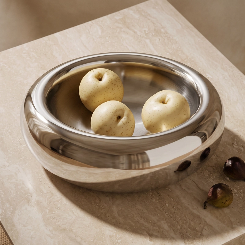 BOWL DE ACERO INOXIDABLE PLATEADO - 1