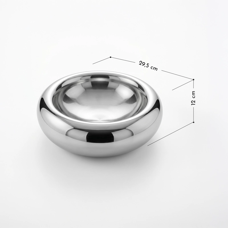BOWL DE ACERO INOXIDABLE PLATEADO - 3