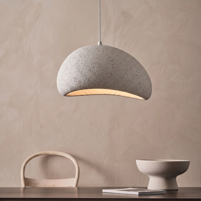 LAMPARA DE TECHO WABI SABI GRIS GRANITO LUNAR DE 50 CM - 1