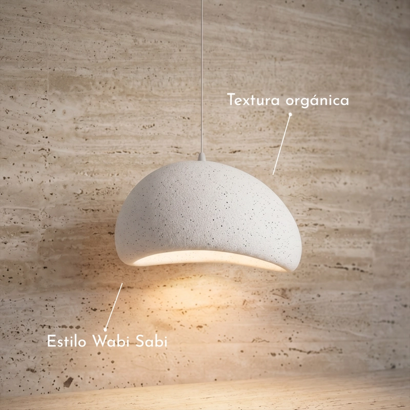 LAMPARA DE TECHO WABI SABI GRIS GRANITO LUNAR DE 50 CM - 4