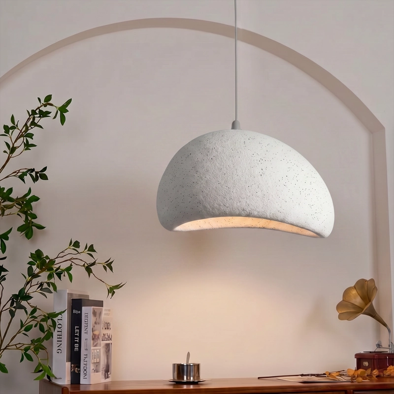 LAMPARA DE TECHO WABI SABI GRIS GRANITO LUNAR DE 50 CM - 6