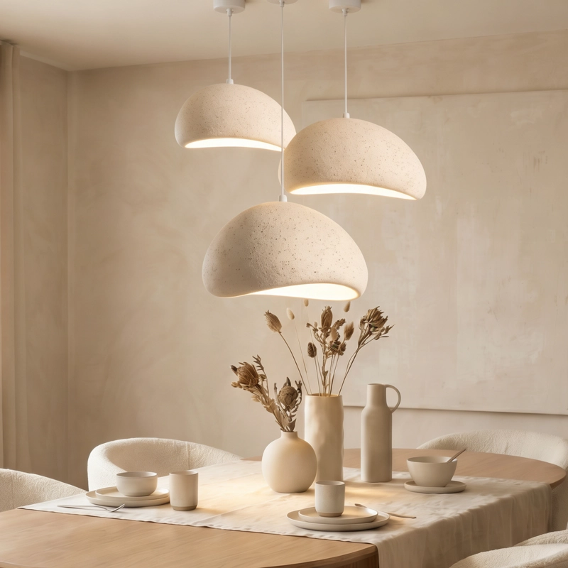 LAMPARA DE TECHO WABI SABI GRIS GRANITO LUNAR DE 50 CM - 7