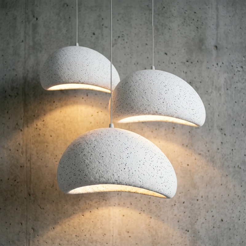 LAMPARA DE TECHO WABI SABI GRIS GRANITO LUNAR DE 50 CM - 9