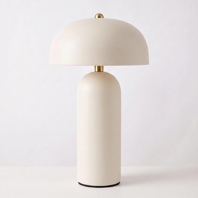 LAMPARA DE MESA DE CERAMICA BLANCA - 2