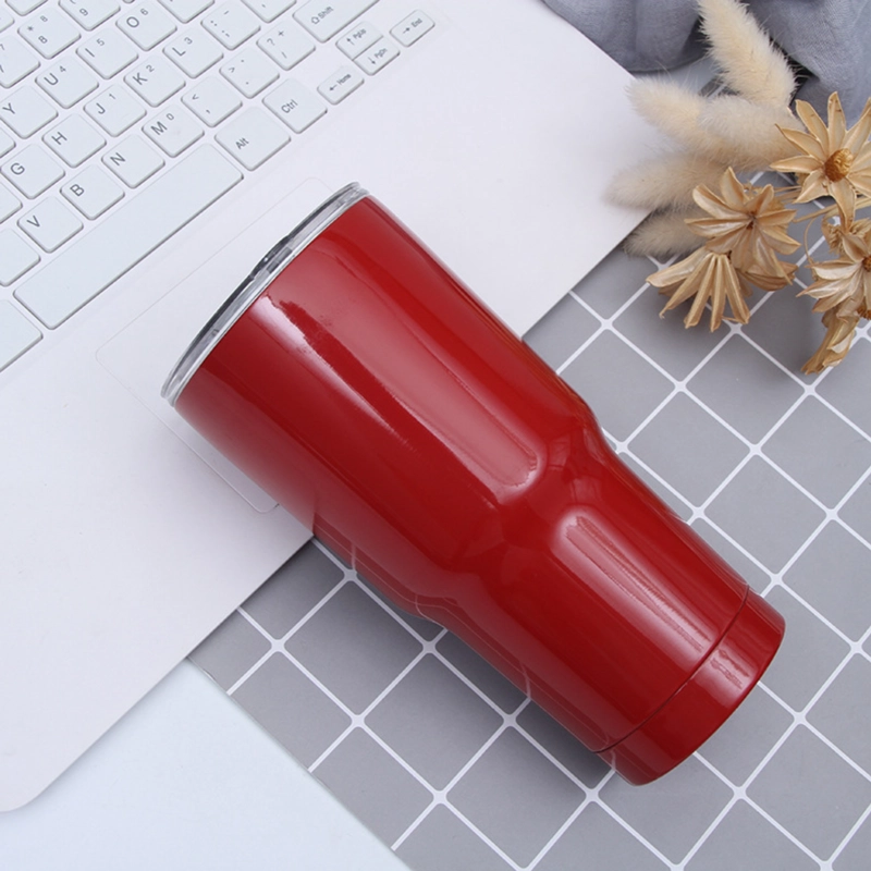 VASO TE RMICO DE ACERO INOXIDABLE 900 ML COLOR ROJO - 1