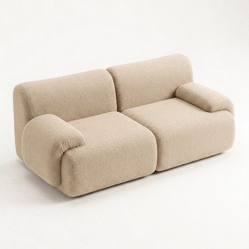 SOFA DE 2 CUERPOS MODELO DUNE COLOR ARENA PARA SALON Y LIVING - 2
