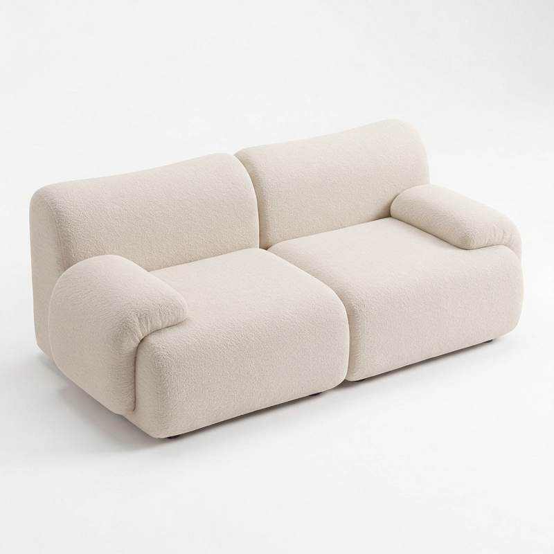 SOFA DUNE BEIGE 2 CUERPOS ESTILO NORDICO JAPANDI MINIMALISTA - 2