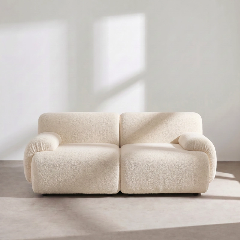 SOFA DUNE BEIGE 2 CUERPOS ESTILO NORDICO JAPANDI MINIMALISTA - 7